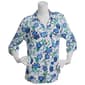 Womens Emily Daniel 3/4 Sleeve Scroll Jacquard Henley Blouse - image 1