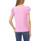 Womens Cece Double Ruffle Sleeve Solid Knit Tee - image 2