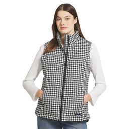 Womens LANDS END(R) Puffer Vest - Black/Cream