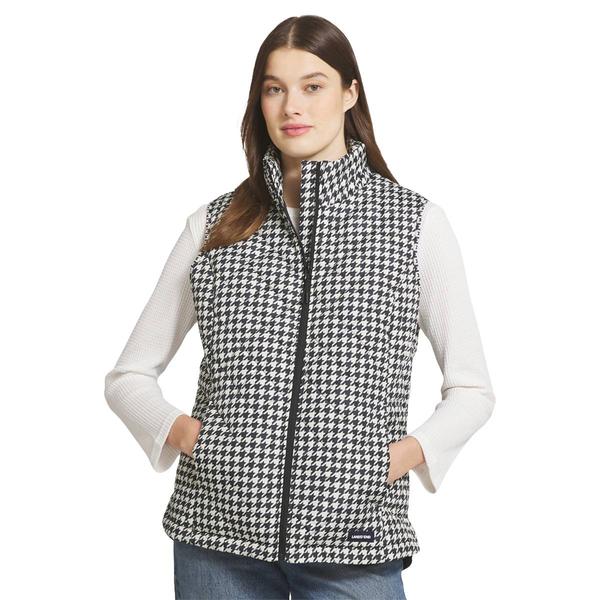 Womens LANDS END(R) Puffer Vest - Black/Cream - image 