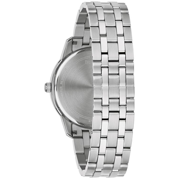 Mens Bulova Stainless Blue Dial Bracelet Watch - 96B338