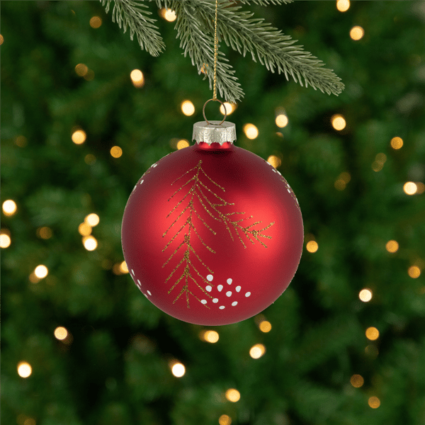 Northlight 4ct. Glittered Pine Needle Christmas Ball Ornaments