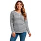 Petite Hasting & Smith Long Sleeve Stripe Henley Tee - image 6