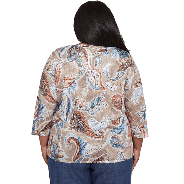 Plus Size Alfred Dunner Summer Solstice Twisted Paisley Tee