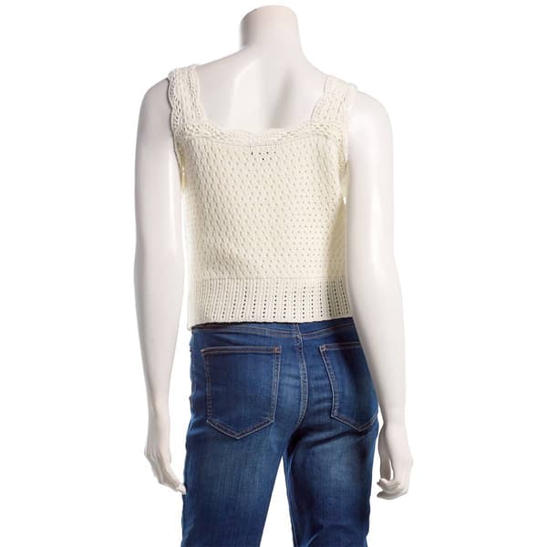 Juniors A. Byer Crochet Scallop Wide Strap Tank Top