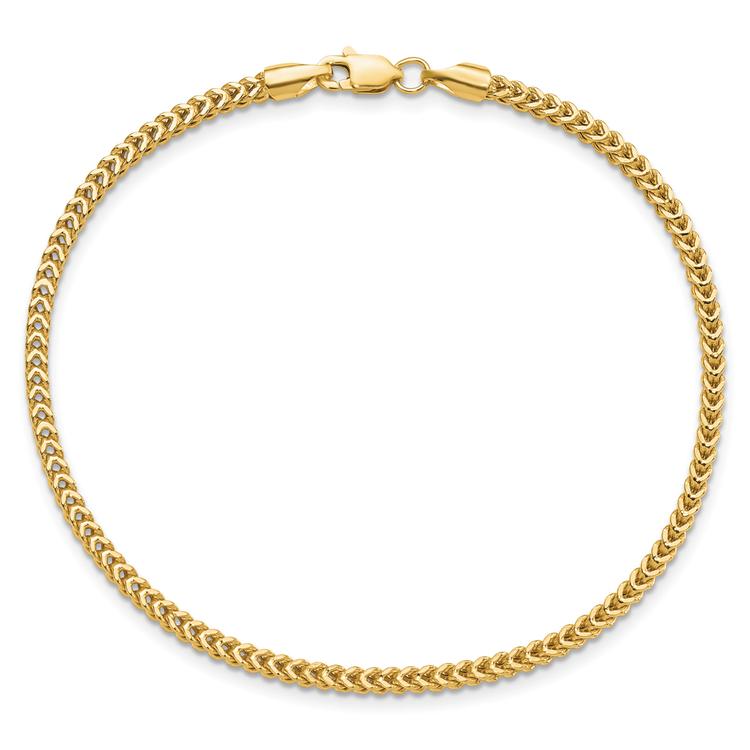 Unisex Gold Classics™ 2.2mm. 14kt. Semi Solid Franco Necklace