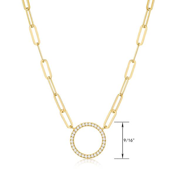 Forever Facets 18kt. Gold Plated Circle Paperclip Necklace - image 