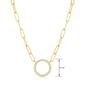 Forever Facets 18kt. Gold Plated Circle Paperclip Necklace - image 1