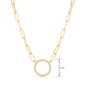 Forever Facets 18kt. Gold Plated Circle Paperclip Necklace - image 1