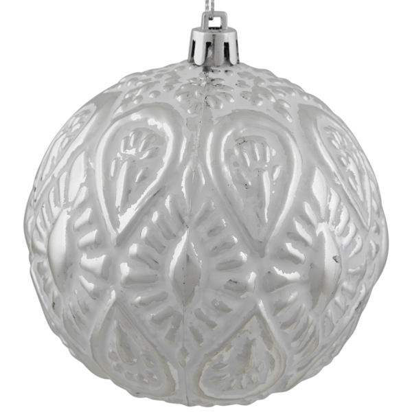 Northlight Embossed Raindrops Christmas Glass Ball Ornament
