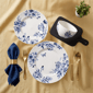 222 Fifth Cassian Embossed Toile Blue 12pc. Dinnerware Set - image 9