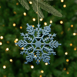 Northlight 24ct. Turquoise Glitter Snowflake Christmas Ornaments