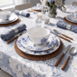 222 Fifth Cassian Embossed Toile Blue 12pc. Dinnerware Set - image 3