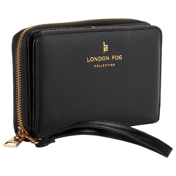 Womens London Fog Dani Smooth Single Zip Around Wristlet