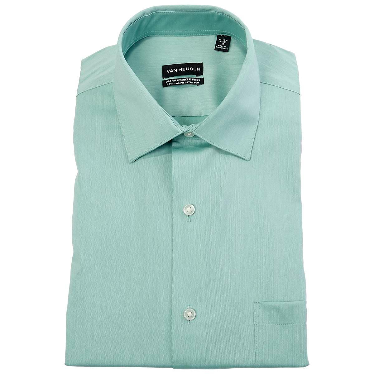 Mens Van Heusen® Regular Fit Wrinkle Free Long Sleeve...