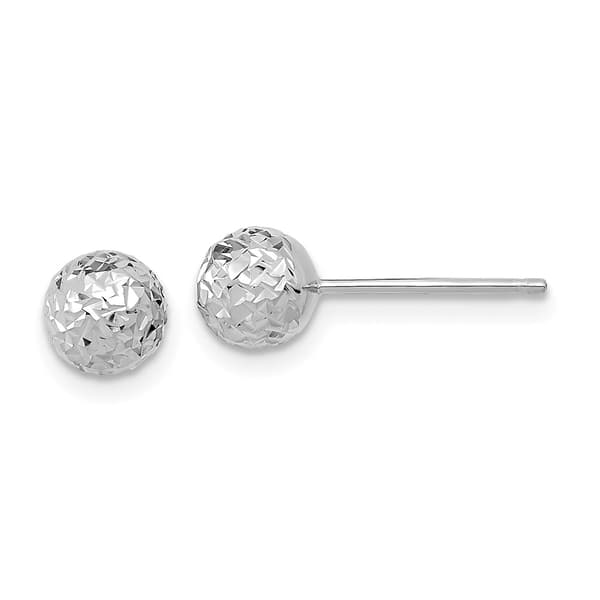 Gold Classics&#40;tm&#41; 14kt. White Gold 6mm Ball Stud Earrings - image 