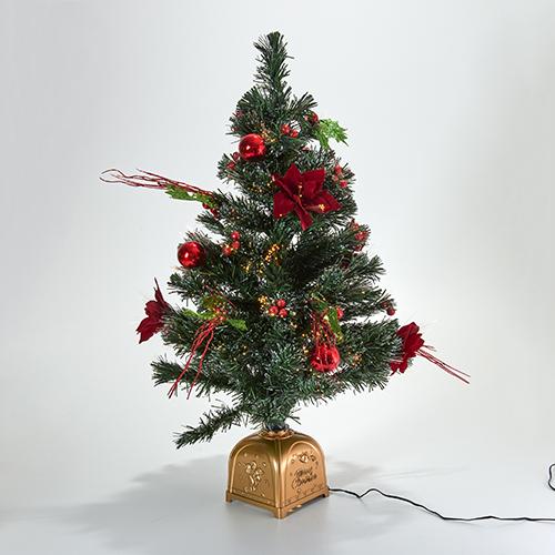 Puleo International 32in. Red Ball and Berries Christmas Tree