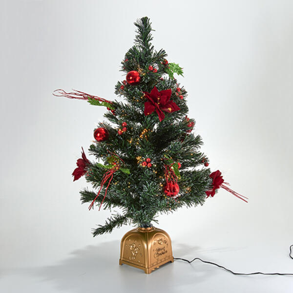 Puleo International 32in. Red Ball and Berries Christmas Tree - image 