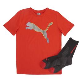 Boys (8-20) Puma 2pc. Jersey Graphic Tee &amp; Socks Set - Medium Red