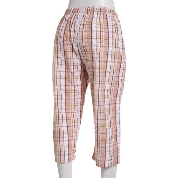 Womens Jordana Rose Plaid Seersucker Capri Pants