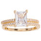 Ashley Cooper(tm) Gold-Tone Emerald Cut CZ Pave Band Bridal Set - image 1