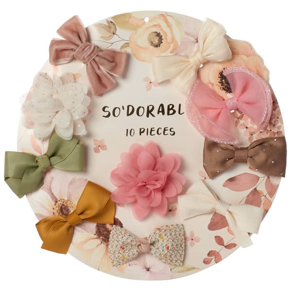 Baby Girl so''dorable(R) 10 Piece Bow And Flower Clips - image 