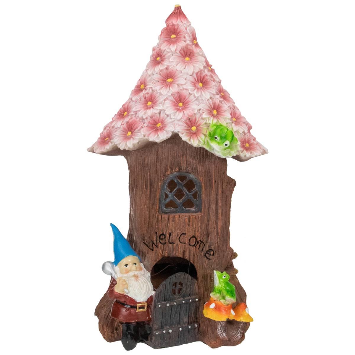 Northlight Seasonal 14in. Gnome Tree House Garden Statue