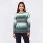 Womens Leo & Nicole Long Sleeve Crew Neck Ombre Yarn Sweater - image 2