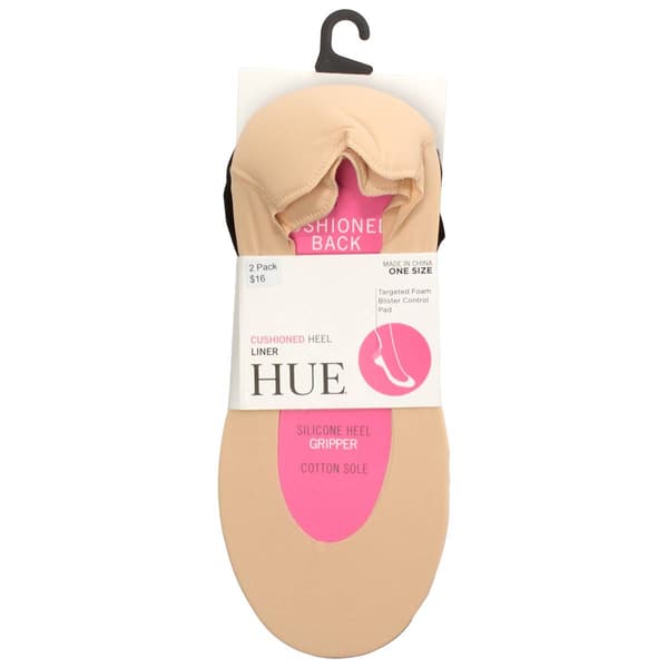 Womens HUE(R) 2pk. Heel Bliss Cushioned Liner Socks - image 