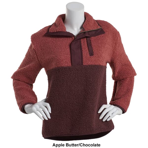 Womens Avalanche Fleece Brushed Back Teddy Half Zip Pullover