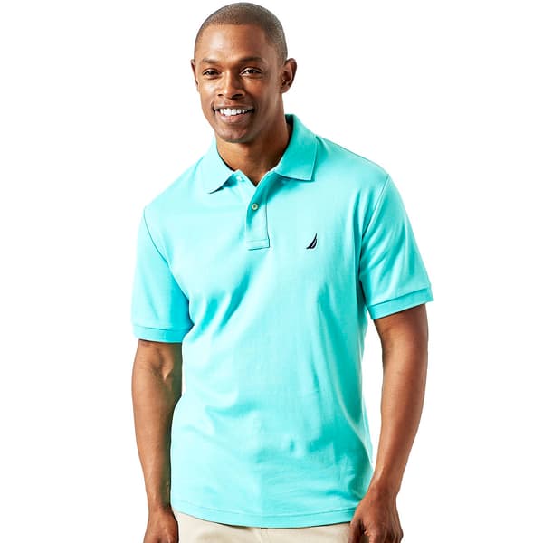 Mens Nautica Solid Short Sleeve Interlock Polo