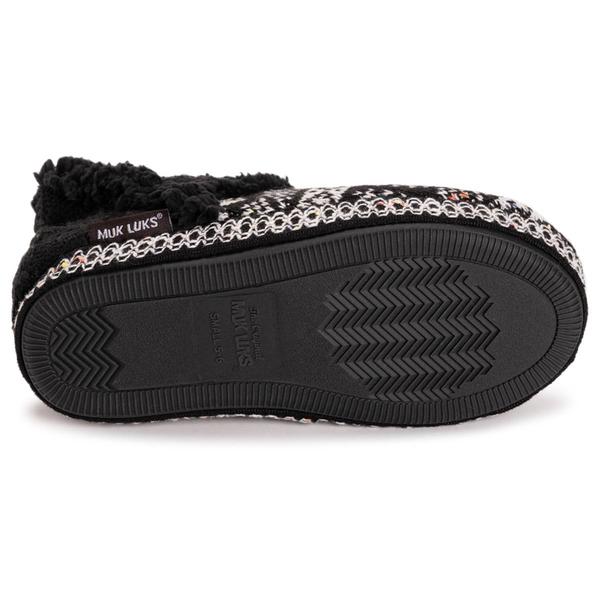 Womens MUK LUKS® Magdalena Slippers - Black Cable