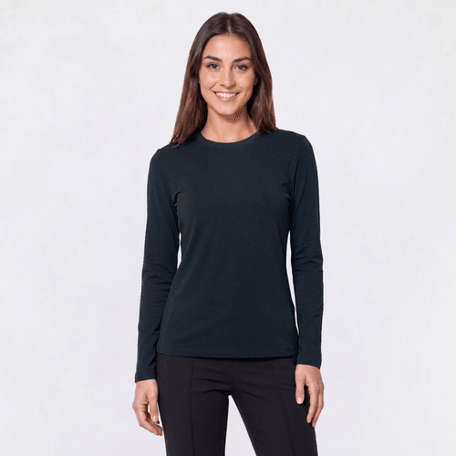 Womens Preswick & Moore® Long Sleeve Classic Crew Neck Tee