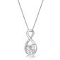Gemminded Sterling Silver 6mm Heart White Topaz Infinity Pendant - image 1