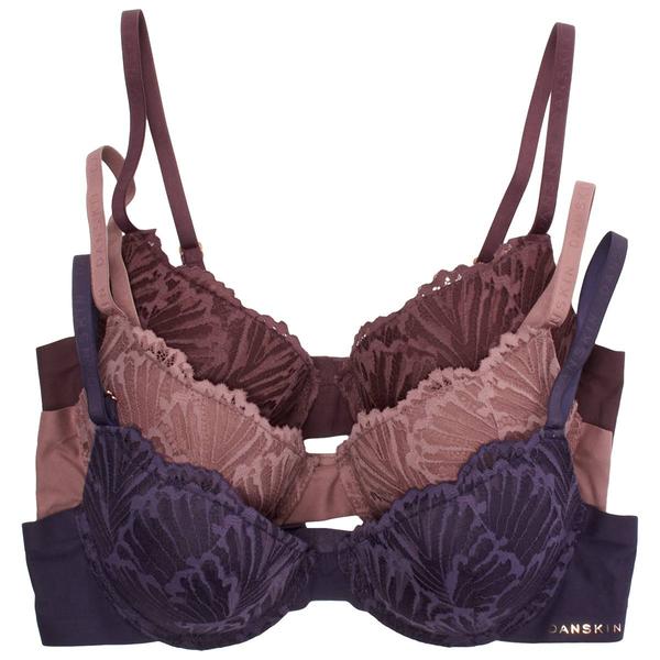 Womens Danskin 3Pk Push Up Bra W/ Logo Straps - DS8608-3PKA - image 