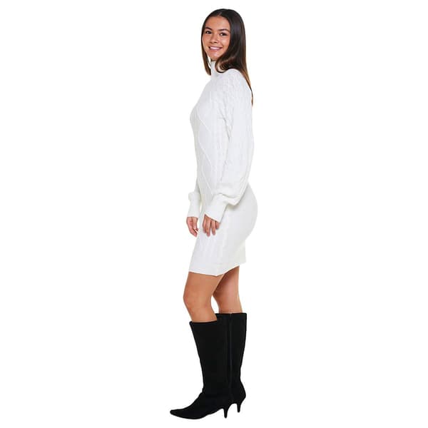 Juniors Almost Famous&#8482; Mock Neck Cable Knit Sweater Dress