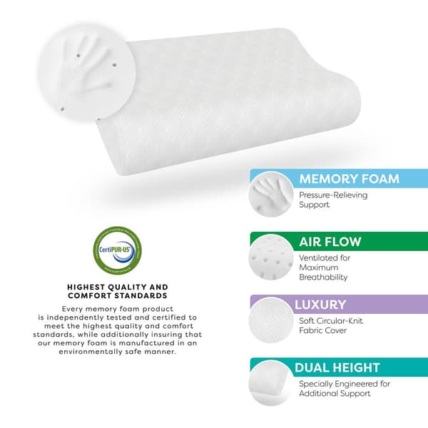Bodipedic&#8482; Classic Support Contour Memory Foam Bed Pillow