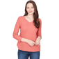 Plus Size Emaline Key Items 3/4 Sleeve V Neck Textured Tee - image 1