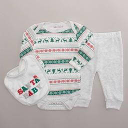 Baby Unisex (NB-9M) baby views Santa Baby 3pc. Bodysuit Set