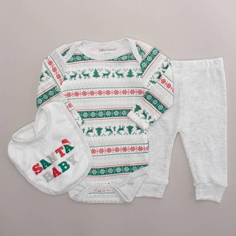 Baby Unisex (NB-9M) baby views Santa Baby 3pc. Bodysuit Set