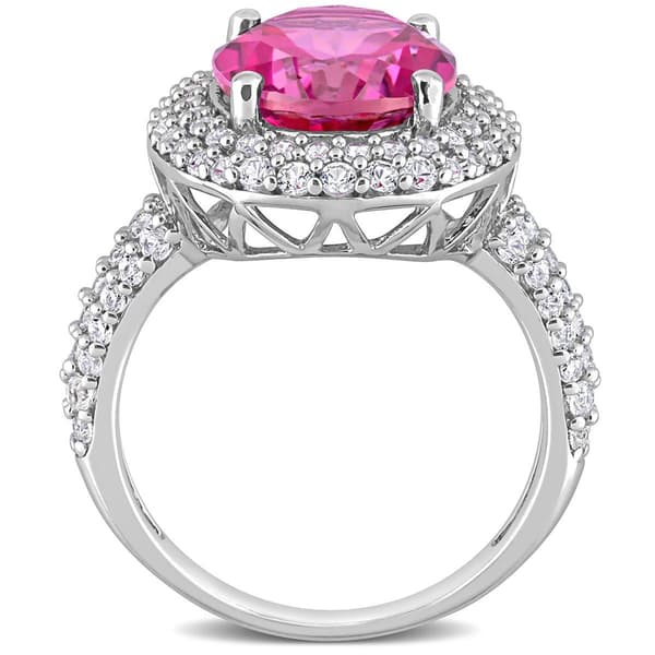 Sophia B 9 7 1/7ctw. Pink Topaz & Created White Sapphire Ring