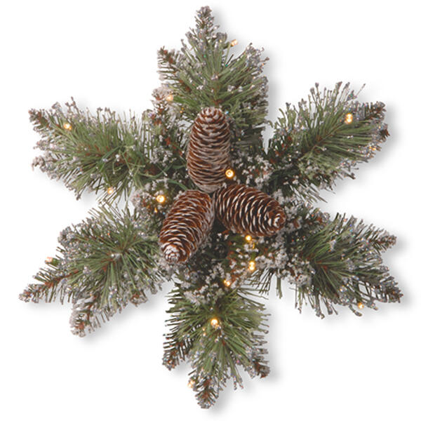 National Tree 14in. Glittery Bristle&#40;R&#41; Pine LED Snowflake - image 