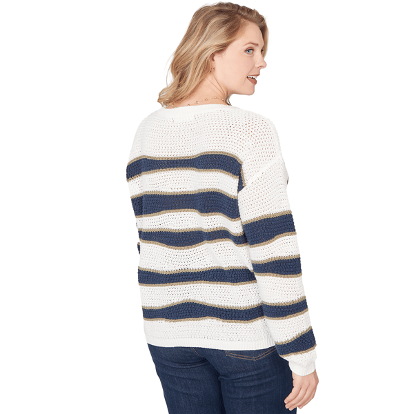 Plus Size Skye’s the Limit Fresh Start Wavy Stripe Sweater