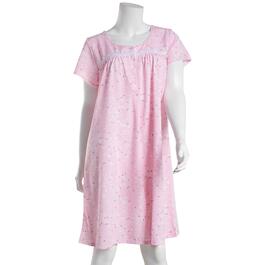 Plus Size Celestial Dreams Short Sleeve Scatter Floral Nightgown
