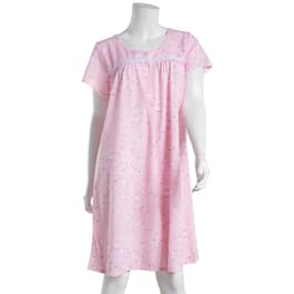 Plus Size Celestial Dreams Short Sleeve Scatter Floral Nightgown