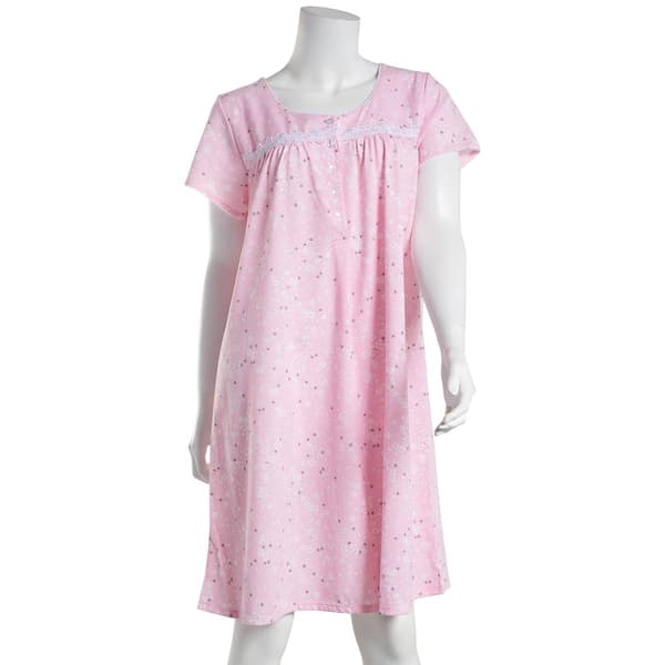 Plus Size Celestial Dreams Short Sleeve Scatter Floral Nightgown Boscov's