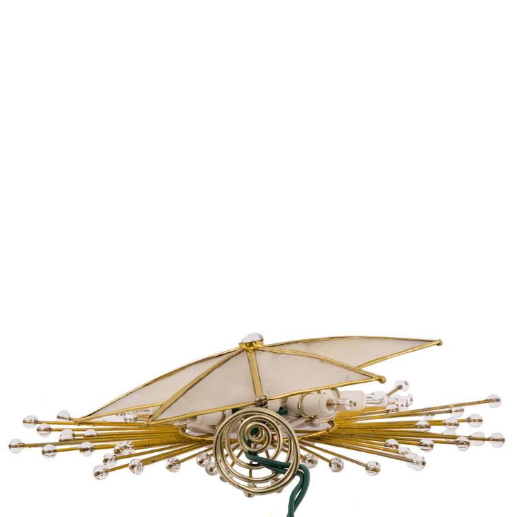 Kurt Adler 10in 5-Point Capiz Star Treetop w/ Rays & Beads