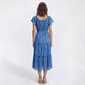 Womens Luxology Short Sleeve Foil Tier Midi Dress - image 2
