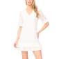 Womens Cece Elbow Sleeve V Neck Ruffle Hem Dress - image 1