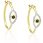 Accents Gold Two-Tone Diamond Accent Evil Eye Hoop Earrings - image 1